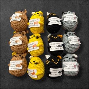 12 Pcs Crochet Emotional Support Cats